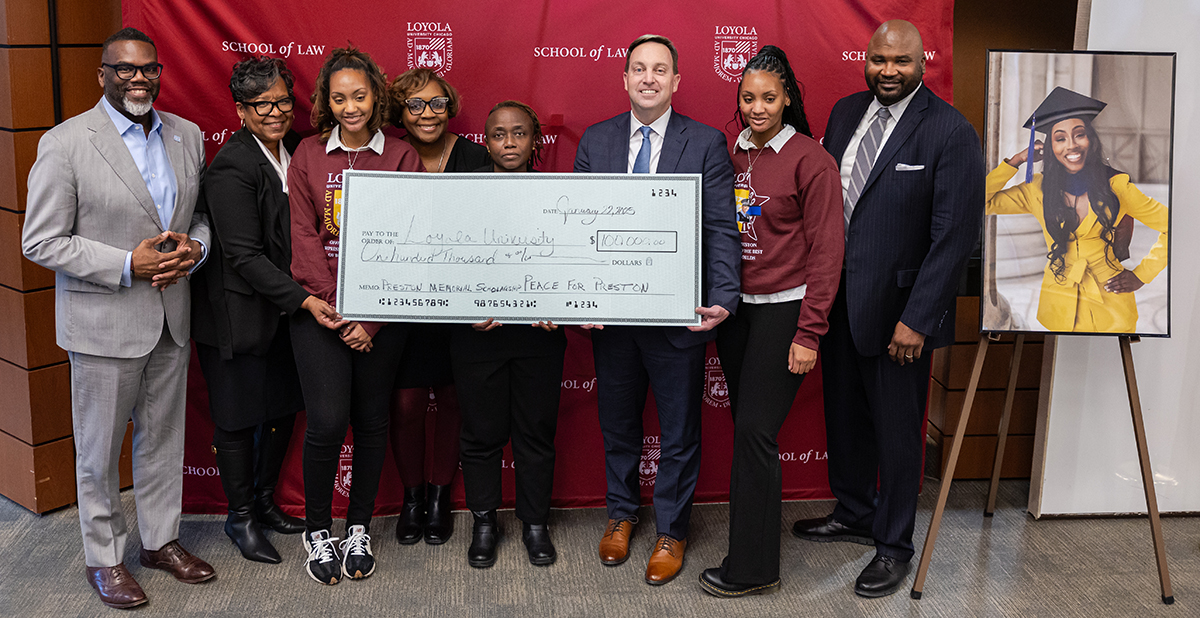 A $100,000 check is presented during the Areanah Preston Memorial on January 22, 2025. (Photo: Lukas Keapproth)