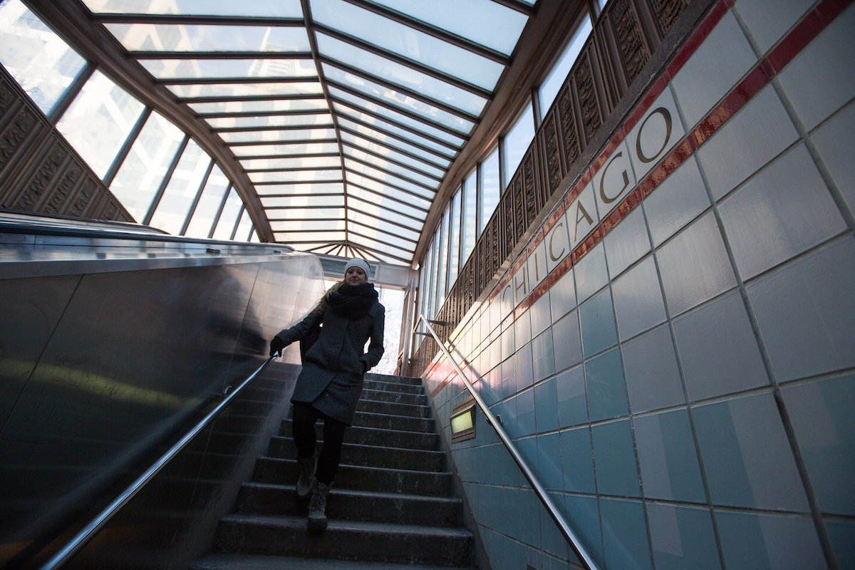 graduate student taking the train