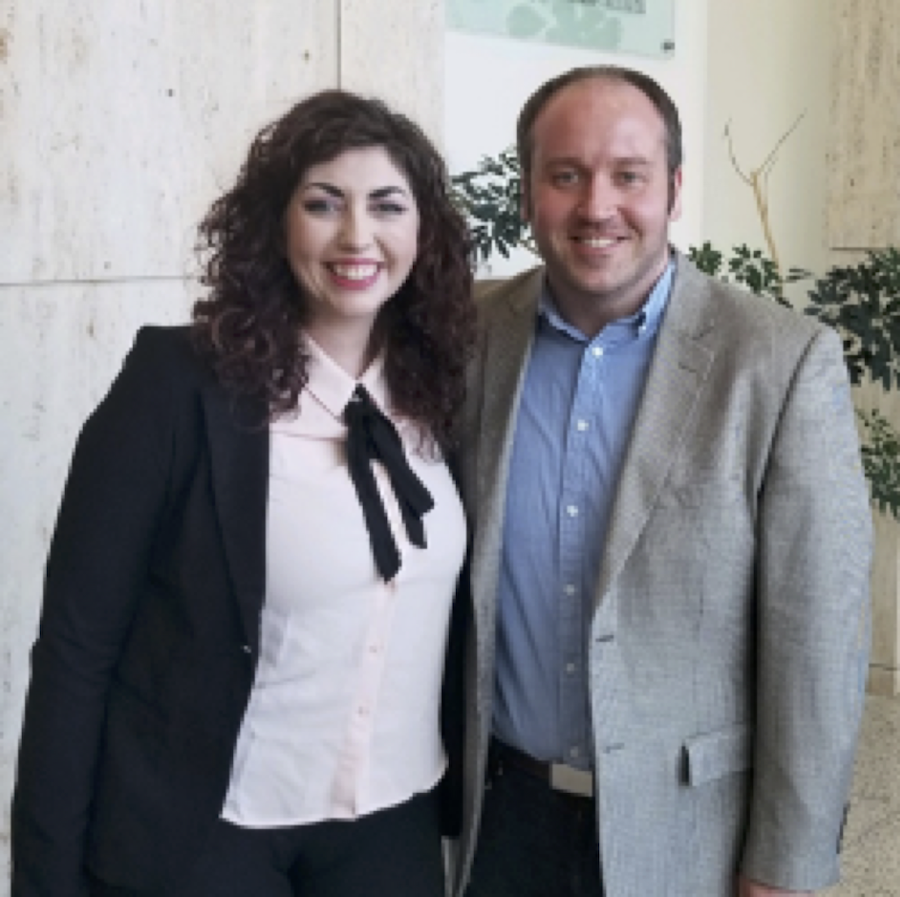 Carly Hanson, PhD, with her advisor, Jim Devery.