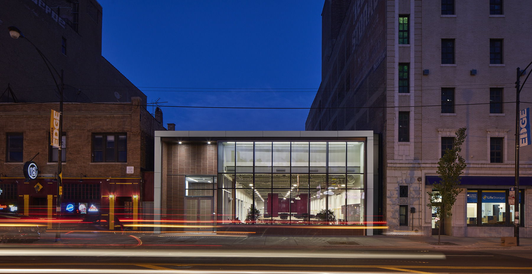 Engineering Flex Lab shown at night