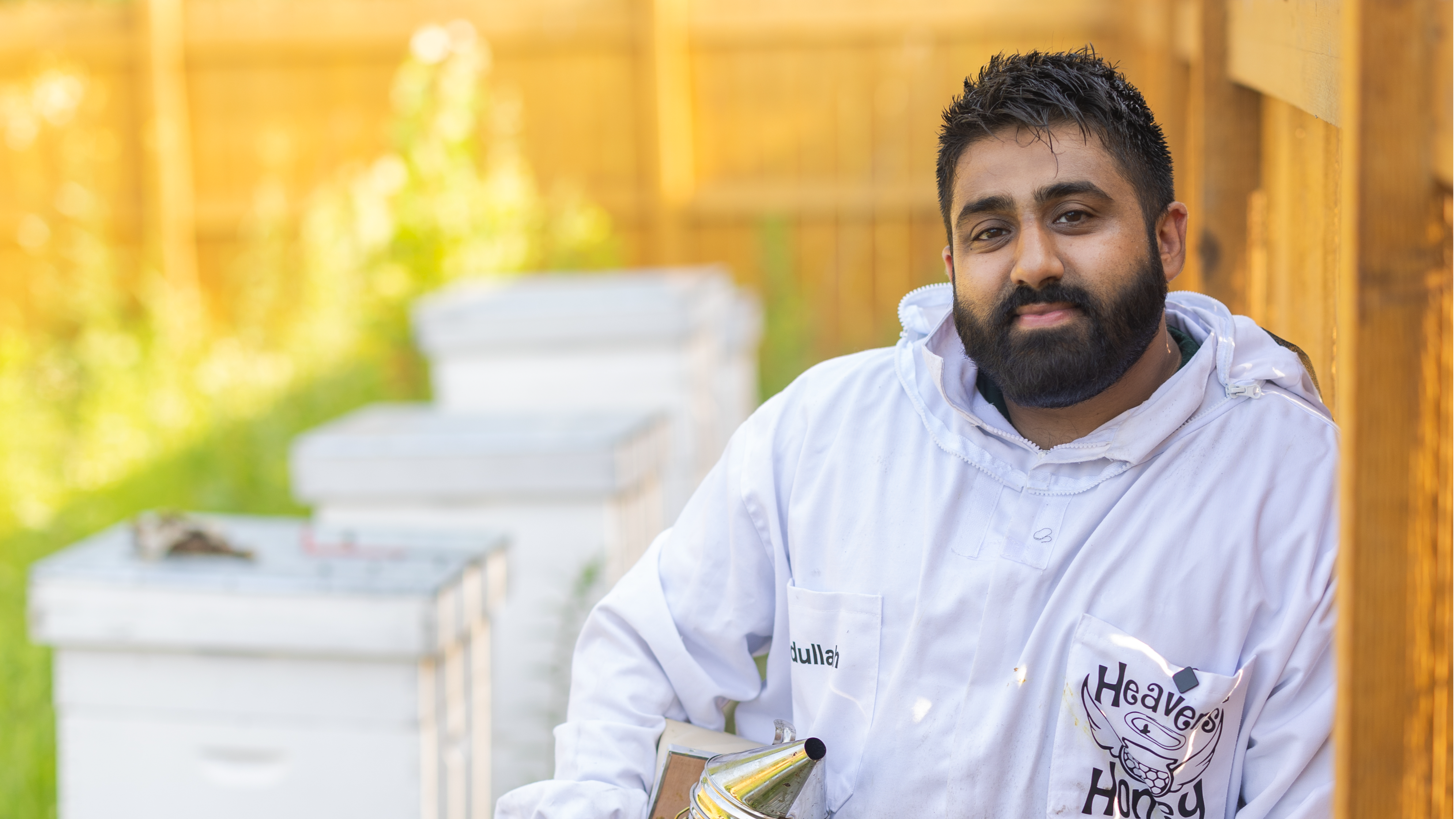 Abdullah Motiwala at one of his bee colonies
