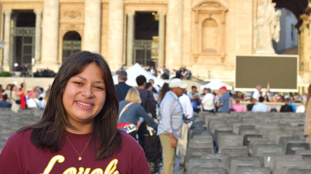 Loyola student at papal audience