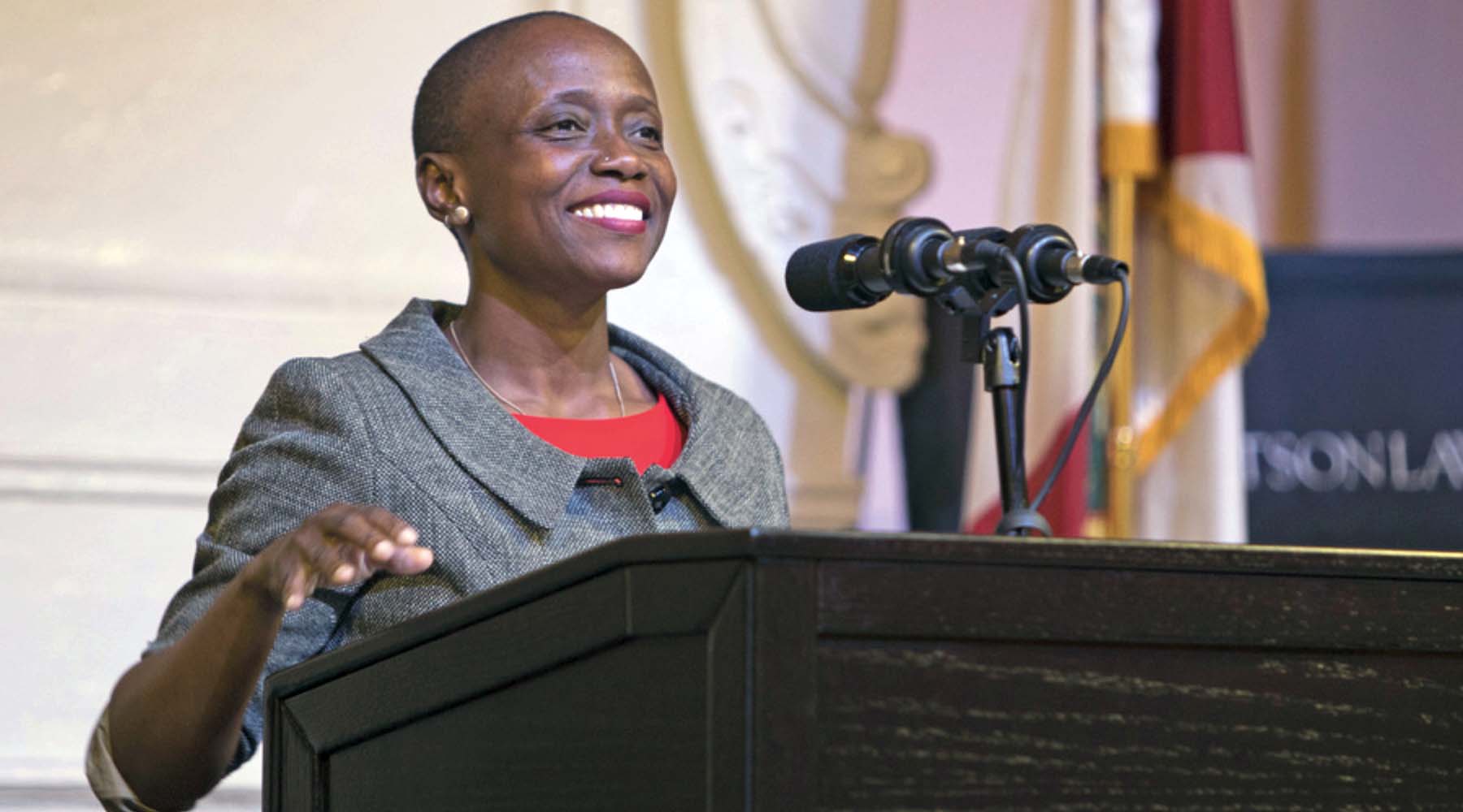A first-generation lawyer, Dean Alexandre has dedicated much of her career to issues of sustainability, race and gender equity, economic independence, and social justice for small farmers and poor populations.