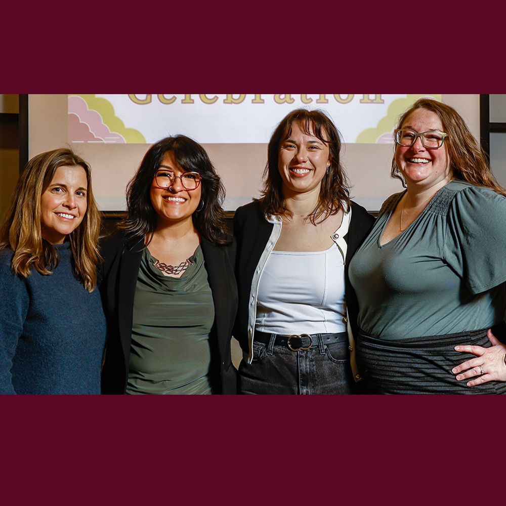 Jackie Ross (JD ‘17) with students Elizabeth Martinez, Dani Scudder, and Anna Patton