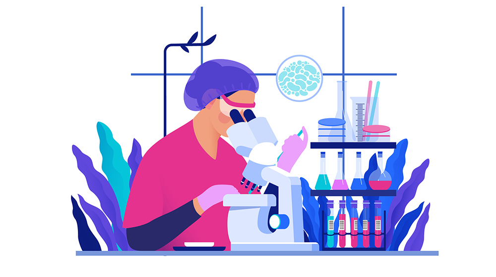 Nurse at stethoscope designed graphic