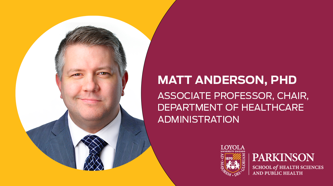Graphic showing new chair of healthcare administration