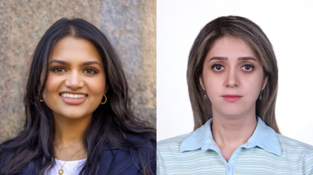 Grishma Reddy (left) and Behnaz Eslami (right).