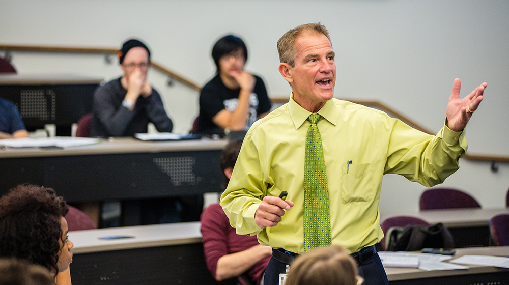 Professor Brian Stanko lecturing in Schreiber Center