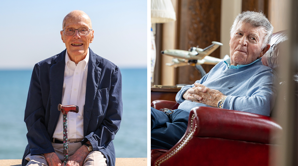 Side-by-side photos of Bob Follett and Dick Litzsinger
