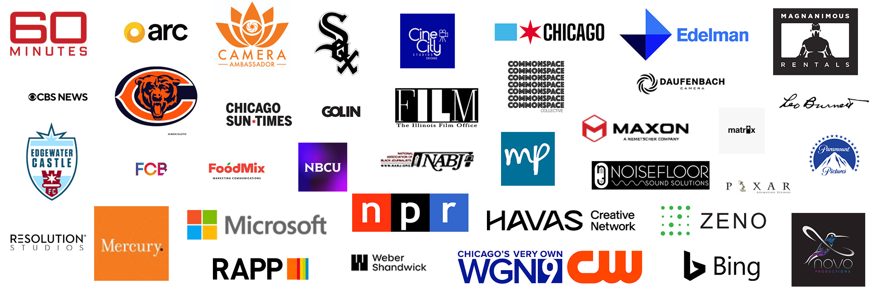 A collage of company logos