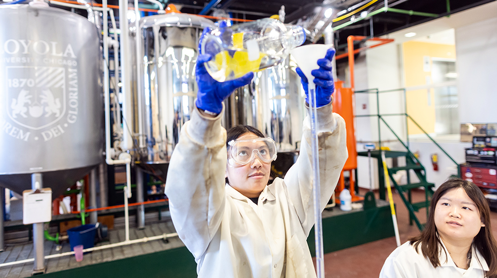SES student working in the biodiesel lab