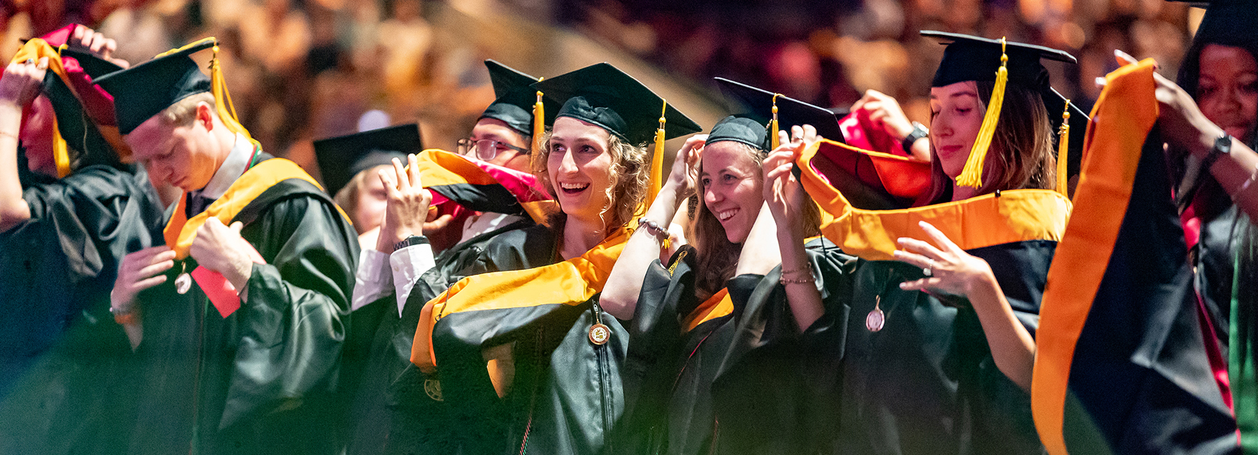 Master's degree students at commencement