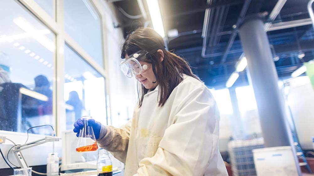 Joylyn Bon Yu in the biodiesel lab