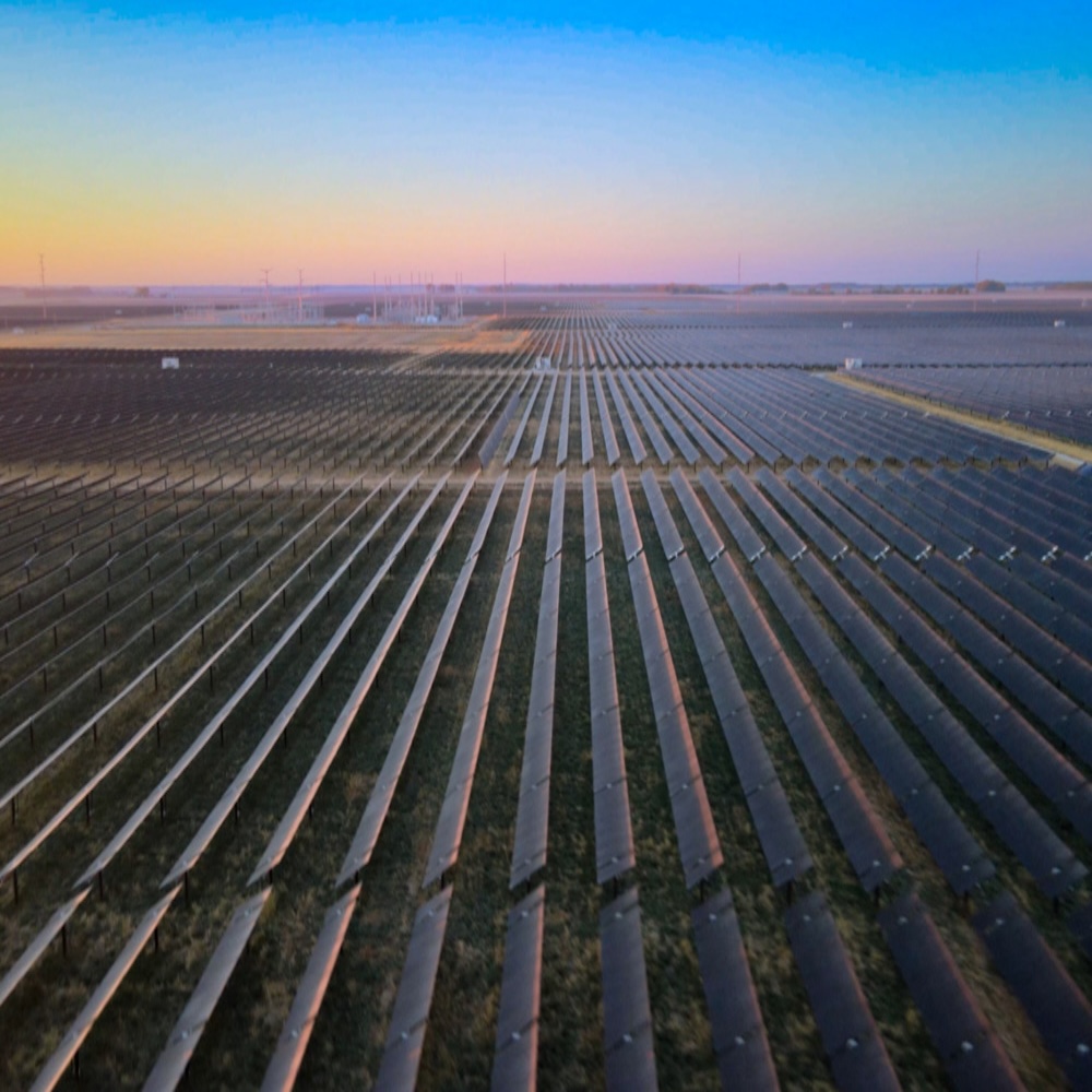 aerial view of the double black diamond solar farm