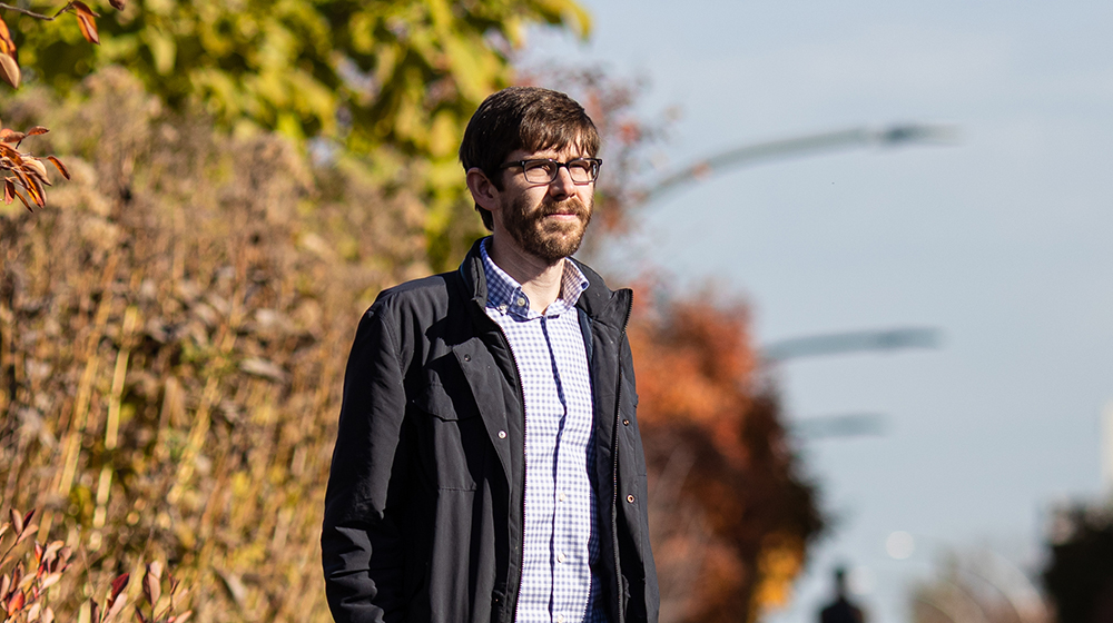 Max Melstrom on the Loyola Campus