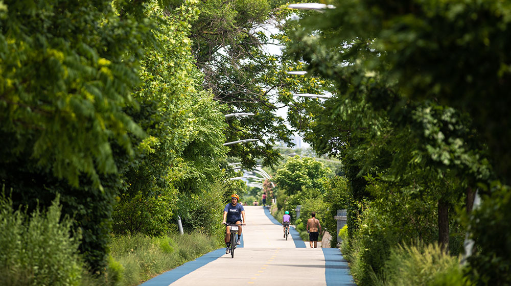 The 606 trail on Chicago's near west side