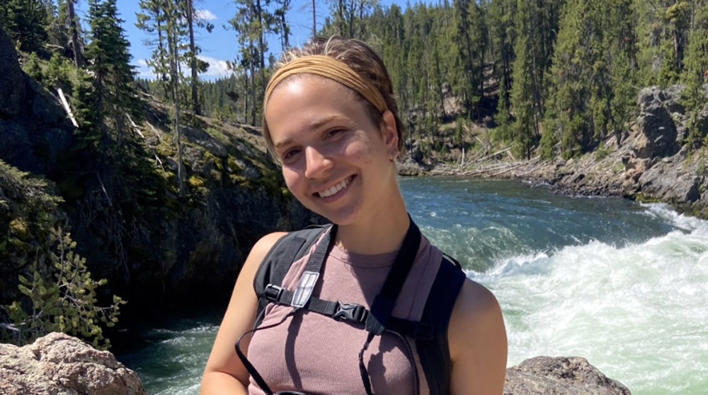 Kristina Tsakos near a river
