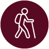 Icon of a person hiking
